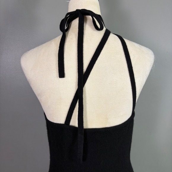 NWT Reformation Ilaria Cashmere Dress Women XL Black Rosette One Shoulder Maxi - Picture 5 of 10